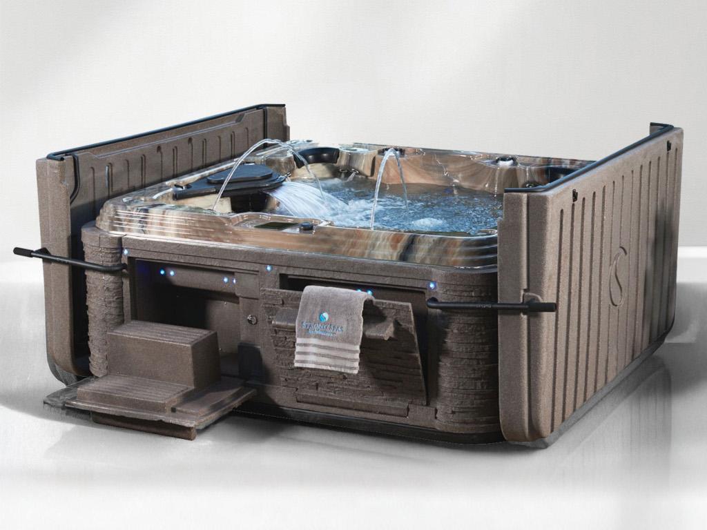 The Strong Spas Premium Series hot tub set up outdoors